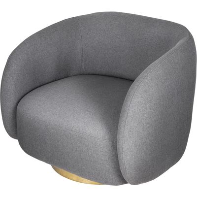 A&B Home Swivel Barrel Armchair - 29" x 35.5" x 28.5" - Gray, Gold