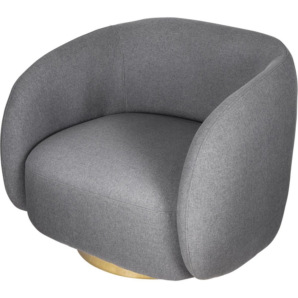 A&B Home Swivel Barrel Armchair - 29" x 35.5" x 28.5" - Gray, Gold