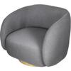 A&B Home Swivel Barrel Armchair - 29" x 35.5" x 28.5" - Gray, Gold view 1