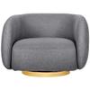 A&B Home Swivel Barrel Armchair - 29" x 35.5" x 28.5" - Gray, Gold view 3