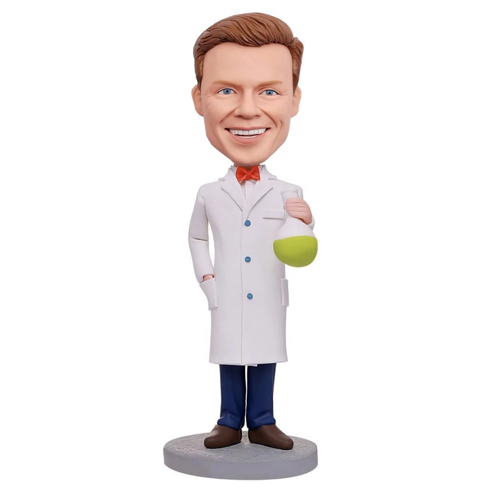 FASHIONBBBLEHEAD Custom Bobble-Heads Laboratory Scientist Custom Bobble Head are Handmade and Given as Gifts to Fathers Boyfriends Family, srdz0001