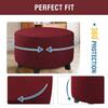 BLLMTEAR Ottoman Cover Slipcover Round Foot Stool Cover 30/33/35/40, Footstool Cover, Footrest Ottoman Covers, Foot Pouffe Protector with Elastic Bottom,Washable (Color : 2, Size : D35xH30cm/14x12in) view 4