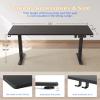YIHAYO Electric Standing Desk, 55 x 24 Inches Stand Up Desk with Splice Board, Computer Desk for Home Office, Black Frame/Black Top view 2