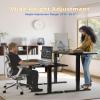 YIHAYO Electric Standing Desk, 55 x 24 Inches Stand Up Desk with Splice Board, Computer Desk for Home Office, Black Frame/Black Top view 3