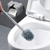 Soft Plastic Toilet Brush with Stainless Steel Handle Toilet Brush and Holder Cute Toilet Cleaner Brush for Bathroom Storage Reusable view 4
