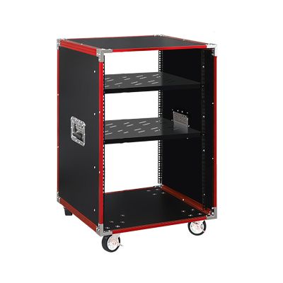 HONGKEFIT Professional 16U Performance Sound Equipment Cabinet Simple Chassis Amplifier RacksRolling Network RackMixing Console Stage Aviation Box (Size : 16U-2TIER-87X52.5CM)