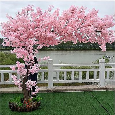 LPLYAA Artificial Cherry Blossom Trees Handmade Fake Plant with Simulated Turf for Hotel Restaurant Indoor Outdoor (Size : 1.5X1M), 20240316