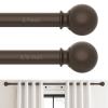 2 Pack Bronze Curtain Rods 36 to 72 Inches(3-6 Feet),5/8 inch Splicing Drapery Rods,Small Curtain Rods Set,Size: 36''-72'',Bronze view 1