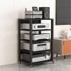 XIHAADOY Audio Rack Tower 5-Tier Audio Vedio-Media Stand Corner Shelf, CD Stereo Storage Shelf Wooden Component Cabinet (C) view 1