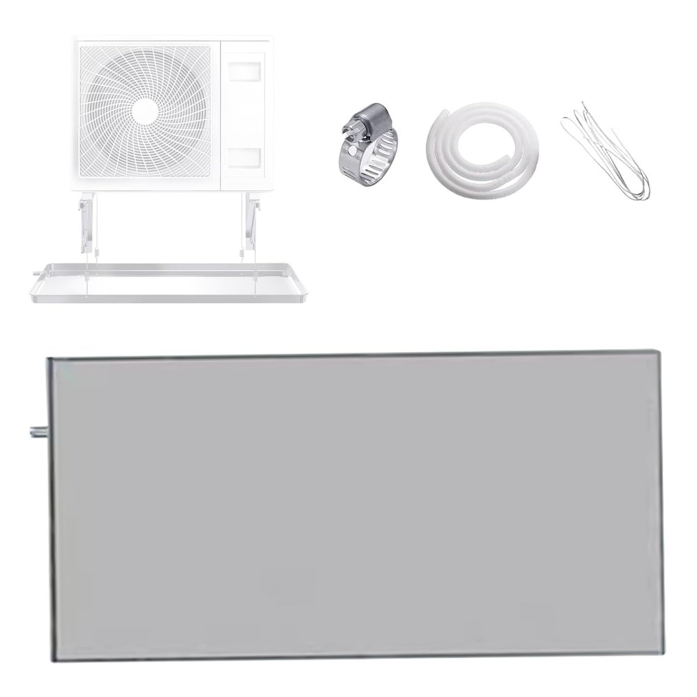 GMBAYUE Ac Unit Drain Pan, Air Conditioner Drip Tray with Drain Hole, Stainless Steel Condensate Drain Pan for Universal Split Air Conditioner Heat Pump Systems (Color : 2P)
