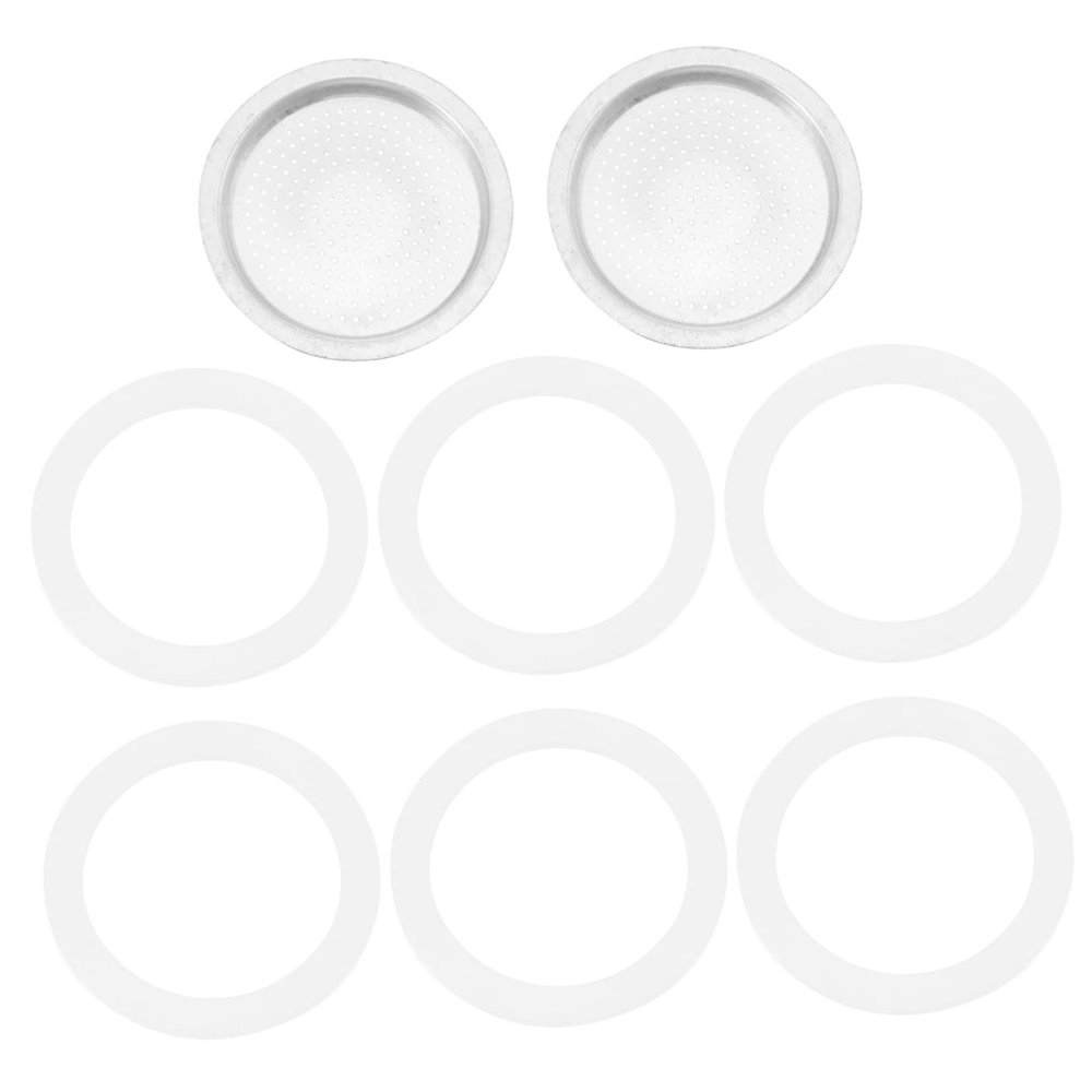 HOLIDYOYO 8pcs Mocha Pot Accessories Silicone Rings Coffee Strainer Mesh for Espresso Heat-resistant Silicone for Home Use
