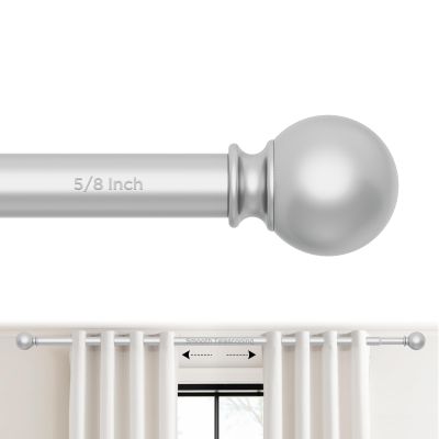 Silver Curtain Rods 36 to 72 Inches(3-6 Feet),5/8 inch Splicing Drapery Rods,Small Curtain Rods Set,Size: 36''-72'',Silver