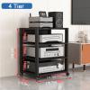 XIHAADOY Audio Rack Tower Movable Audio Stand Theater Av Media Player Stand Component Cabinet, Gaming Tv Stand and Rack (4 Tier) view 2