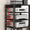 XIHAADOY Audio Rack Tower Movable Audio Stand Theater Av Media Player Stand Component Cabinet, Gaming Tv Stand and Rack (4 Tier) view 3