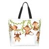 HDAODNM Monkey Animals Canvas Tote Bag Cute Shoulder Bag Handbag Casual Animal Grocery Bags Monkey Bag for Outdoors view 1