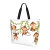HDAODNM Monkey Animals Canvas Tote Bag Cute Shoulder Bag Handbag Casual Animal Grocery Bags Monkey Bag for Outdoors view 2