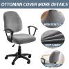 OWOW Stretch Jacquard Office Computer Chair Seat Covers, Super Soft Velvet Stretch Washable Computer Desk Armless Chair Slipcover Dustproof Protectors,Black view 2