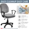 OWOW Stretch Jacquard Office Computer Chair Seat Covers, Super Soft Velvet Stretch Washable Computer Desk Armless Chair Slipcover Dustproof Protectors,Black view 4