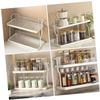 HomeLoft Basics Double Shelf Countertop Spice Rack Seasoning Organizer Seasoning Rack Holder Makeup Organizer Spice Jar Rack Double-layer Makeup Shelf Countertop 2 Tier Shelf Cosmetic Rack, White view 2