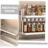 HomeLoft Basics Double Shelf Countertop Spice Rack Seasoning Organizer Seasoning Rack Holder Makeup Organizer Spice Jar Rack Double-layer Makeup Shelf Countertop 2 Tier Shelf Cosmetic Rack, White view 4