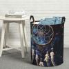 Laundry Hamper Round Laundry Basket with Handles White fantasy dream catcher Laundry Hampers Waterproof Circular Hamper for Bathroom Storage Basket Dirty Clothes Hamper for Dirty Clothes view 1