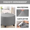 BLLMTEAR Ottoman Cover Slipcover Round Foot Stool Cover 30/33/35/40, Footstool Cover, Footrest Ottoman Covers, Foot Pouffe Protector with Elastic Bottom,Washable (Color : 4, Size : D30xH25cm/12x10in) view 2