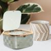 TOPPERFUN Portable Mini Trash Can Lid Elegant Table Trash Bin for Bathroom Bedroom Office Stylish Compact Design for Makeup Tissues and More Gray view 3