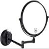 MUOBSBJRX Makeup Mirror Black Bathroom Wall-Mounted Folding Beauty Mirror Double-Sided Telescopic Magnifying Glass view 1