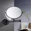 MUOBSBJRX Makeup Mirror Black Bathroom Wall-Mounted Folding Beauty Mirror Double-Sided Telescopic Magnifying Glass view 2