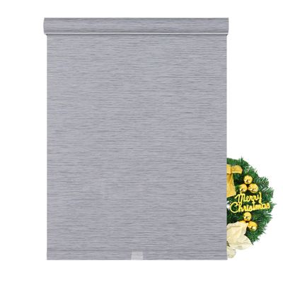 Sulugood,Blackout Roller Shades for Windows,Free-Stop Cordless Roller Blinds,Striped Jacquard Window Shades for Bedroom,Thermal Insulated Fabric,Blue Gray,39.5"W x 96"HSuitable heights 85"H - 96"H