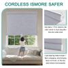 Sulugood,Blackout Roller Shades for Windows,Free-Stop Cordless Roller Blinds,Striped Jacquard Window Shades for Bedroom,Thermal Insulated Fabric,Blue Gray,39.5"W x 96"HSuitable heights 85"H - 96"H view 4