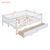 Harper & Bright Designs Full Size Daybed with Two Drawers, Wood Kids Full Platform Bed Frame with Storage and Rails, No Box Spring Needed, Easy Assembly (White) view 2