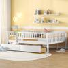 Harper & Bright Designs Full Size Daybed with Two Drawers, Wood Kids Full Platform Bed Frame with Storage and Rails, No Box Spring Needed, Easy Assembly (White) view 4