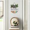 FemiaD Bless Our Home with Love and Laughter Wall Decor,Home Decor Signs, Rustic Wooden Signs Farmhouse Blesses Home Wall Decor Round Wood Wreaths Wall Hanging for Home All Seasons 12inch view 4