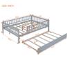 Harper & Bright Designs Full Size Daybed with Trundle, Wood Kids Full Platform Bed Frame with Rails, No Box Spring Needed, Easy Assembly (Gray) view 2