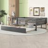 Harper & Bright Designs Full Size Daybed with Trundle, Wood Kids Full Platform Bed Frame with Rails, No Box Spring Needed, Easy Assembly (Gray) view 3