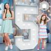 4FT Marquee Light Up Numbers - Cool White Light Up Numbers 5 with Fixed Water Bag, Party Decoration Large Marquee Light Up Numbers can Be Used for Wedding Decoration, Birthday Party Decoration view 1