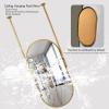 Ceiling Mounted Mirror with Gold Oval Metal Framed and can Customized Double Ceiling Rods Modern Floating Vanity Mirror Hanging Rod Mirror for Bathroom Washroom Shaving Makeup Mirror ( Size : 50x70cm view 4
