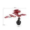 Artificial Decorative Plants Artificial Bonsai Pine Tree, Faux Potted Plant Desk Display Fake Tree, Leaf Artificial Tree, Red Maple Bonsai for Home, Office Desktop Decoration Fake Houseplants view 2