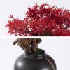 Artificial Decorative Plants Artificial Bonsai Pine Tree, Faux Potted Plant Desk Display Fake Tree, Leaf Artificial Tree, Red Maple Bonsai for Home, Office Desktop Decoration Fake Houseplants view 3