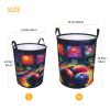 Laundry Hamper Round Laundry Basket with Handles Bowling Balls Laundry Hampers Waterproof Circular Hamper for Bathroom Storage Basket Dirty Clothes Hamper for Dirty Clothes view 3