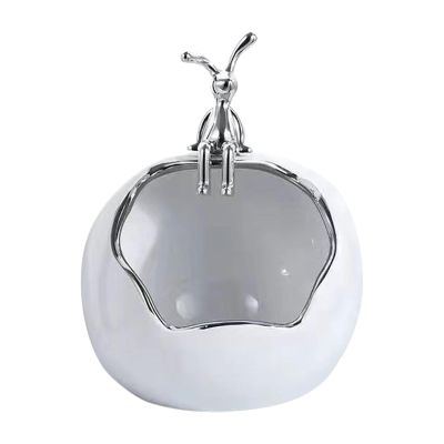 KaTiak Ceramic Ornaments,Rabbit Storage Box Jewelry Storage Container Animal Ceramic Sculpture, Sitting White (Color : Sitting White)