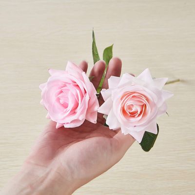Aendu 10 Pcs Real Touch Artificial Silk Rose Flowers - Life-Like Pink Roses for Wedding Bouquet, Garden Party, and Floral Decor - Fake Roses with Natural Look