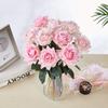 Aendu 10 Pcs Real Touch Artificial Silk Rose Flowers - Life-Like Pink Roses for Wedding Bouquet, Garden Party, and Floral Decor - Fake Roses with Natural Look view 3
