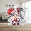ARTopet 6Pcs DIY Diamond Desktop Ornament Rose Gnome Acrylic Special Shaped Crystal Diamond Art Painting Tabletop Ornaments Single Sided Diamond for Home Decor view 3
