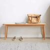 GUERNSEY End of Bed Bench Solid Wood Bench Nordic Home Bench Simple Oak Dining Room Stool Bedroom Rattan Bed End Stool Storage Bench for Bedroom, 120*28*42cm view 4