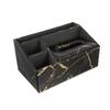 Amosfun Leather Tissue Box and Remote Control Holder Elegant Marble Design Multifunctional Organizer for Home and Office Compact Storage for Remotes and Facial Tissues view 1