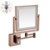 MUOBSBJRX Wall Mounted Makeup Mirror 3X Magnification 360 Degree Swivel Two-Sided Extendable 8 Inch Rectangle Extendable Arm (Color : Rose Gold, Size : Plug) view 2