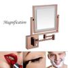 MUOBSBJRX Wall Mounted Makeup Mirror 3X Magnification 360 Degree Swivel Two-Sided Extendable 8 Inch Rectangle Extendable Arm (Color : Rose Gold, Size : Plug) view 3