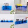 DONGYUE Acrylic Wall Magazine Rack, Blue Clear Brochure Display Holder Literature Storage Rack for Waiting Room, Living Room, Office (Size : 50cm/19.7in) view 3